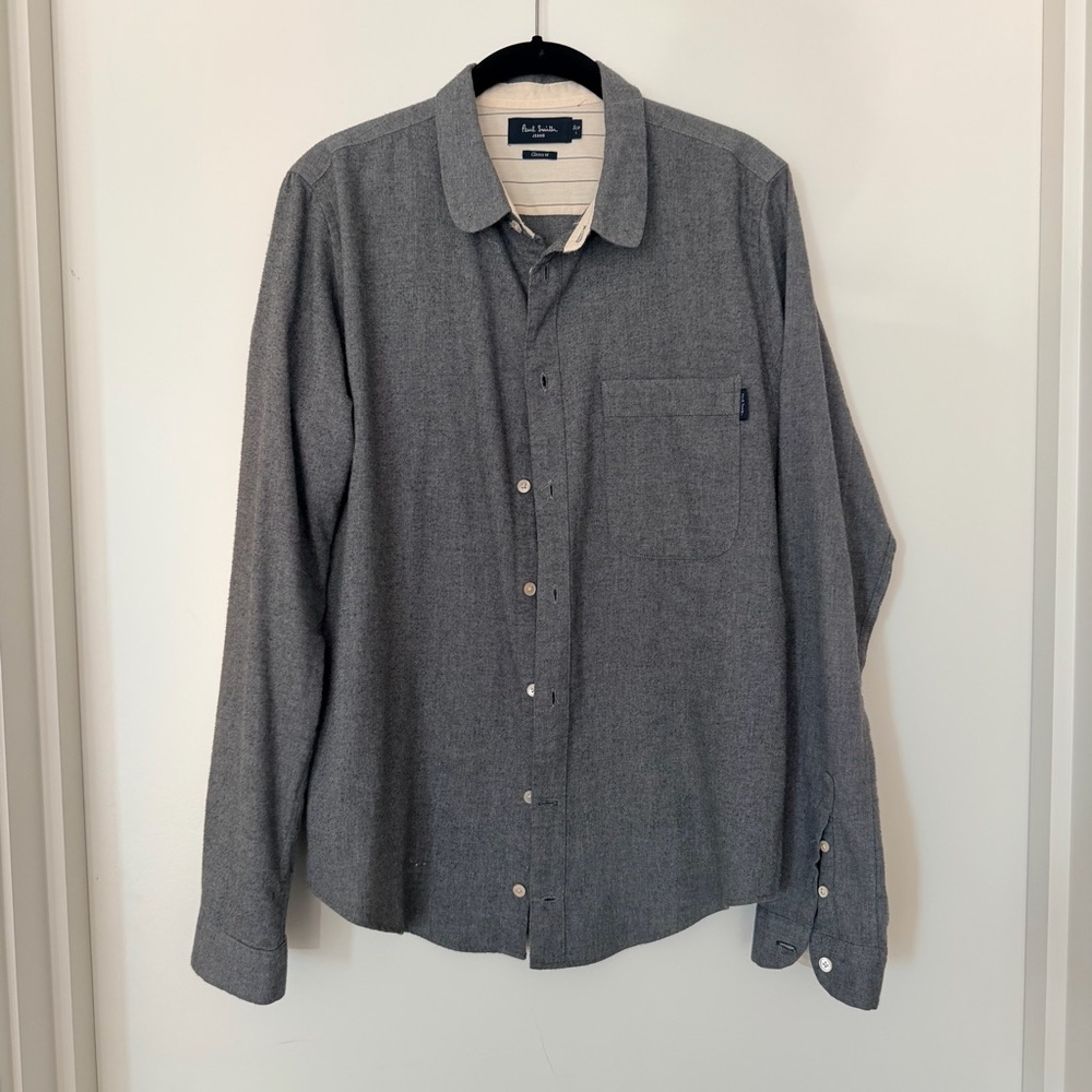 Paul Smith Jeans Gray Flannel Button Down Shirt